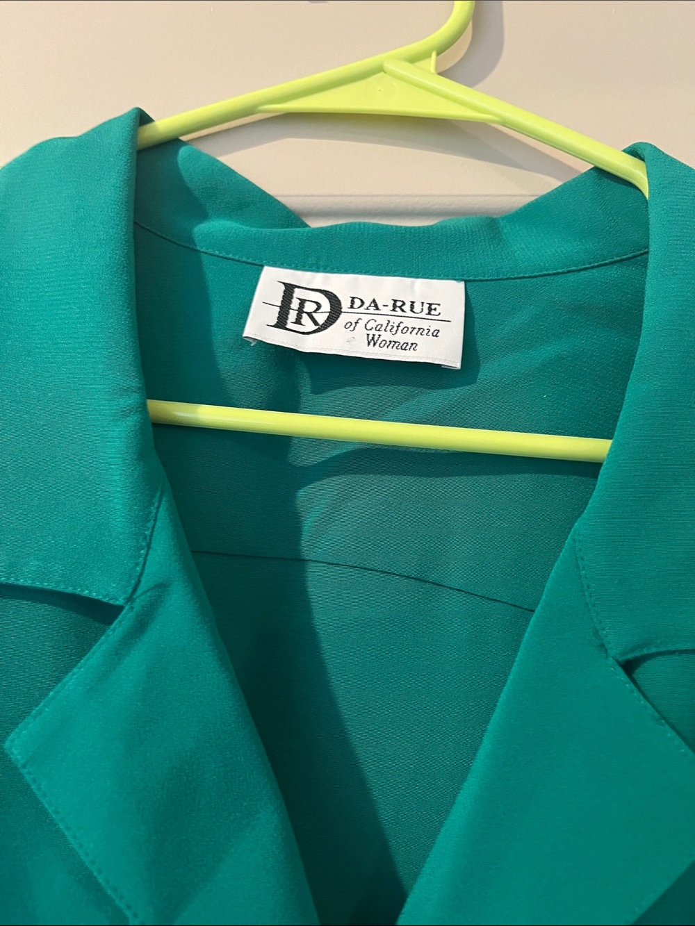 Emerald Green Double-Breasted Women's shirt sz 22W vintage - Picture 3 of 5